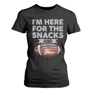 Funny Football T Shirt For Women I'm Just Here For The Snacks And Beer TS10 Black Print Your Wear