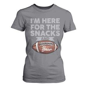 Funny Football T Shirt For Women I'm Just Here For The Snacks And Beer TS10 Charcoal Print Your Wear