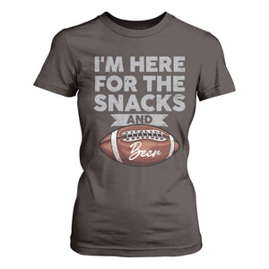 Funny Football T Shirt For Women I'm Just Here For The Snacks And Beer TS10 Dark Chocolate Print Your Wear