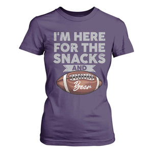 Funny Football T Shirt For Women I'm Just Here For The Snacks And Beer TS10 Purple Print Your Wear