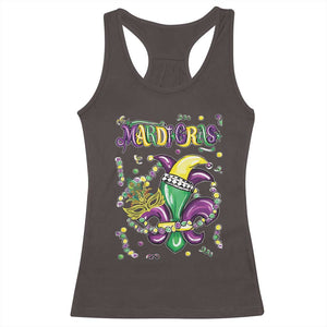 Mardi Gras Racerback Tank Top Fleur de Lis Carnival Fat Tuesday TS10 Dark Chocolate Print Your Wear