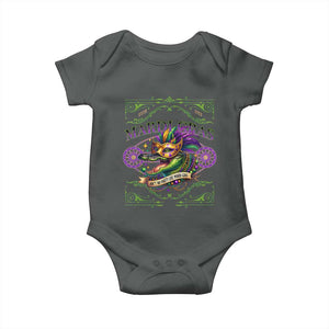 Mardi Gras Crocodile Baby Onesie Mardigator Alligator Costume Carnival Ain't No Party Like Mardi Gras TS10 Dark Heather Print Your Wear