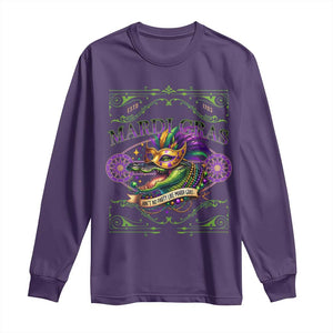 Mardi Gras Crocodile Long Sleeve Shirt Mardigator Alligator Costume Carnival Ain't No Party Like Mardi Gras TS10 Purple Print Your Wear