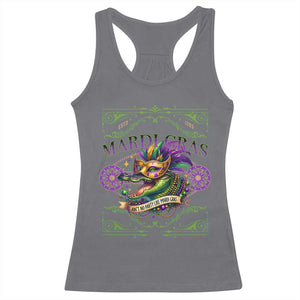 Mardi Gras Crocodile Racerback Tank Top Mardigator Alligator Costume Carnival Ain't No Party Like Mardi Gras TS10 Charcoal Print Your Wear