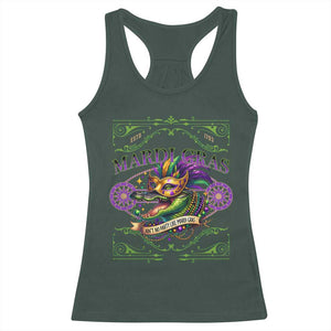 Mardi Gras Crocodile Racerback Tank Top Mardigator Alligator Costume Carnival Ain't No Party Like Mardi Gras TS10 Dark Forest Green Print Your Wear