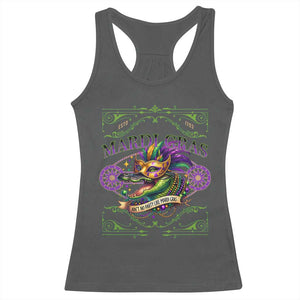 Mardi Gras Crocodile Racerback Tank Top Mardigator Alligator Costume Carnival Ain't No Party Like Mardi Gras TS10 Dark Heather Print Your Wear