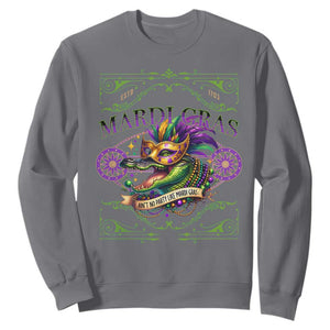 Mardi Gras Crocodile Sweatshirt Mardigator Alligator Costume Carnival Ain't No Party Like Mardi Gras TS10 Charcoal Print Your Wear