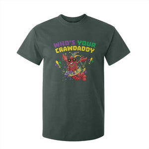 Mardi Gras Crawfish T Shirt For Kid Whos Your Crawdaddy Jester Beads TS10 Dark Forest Green Print Your Wear
