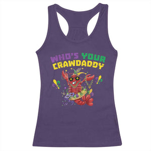 Mardi Gras Crawfish Racerback Tank Top Whos Your Crawdaddy Jester Beads TS10 Purple Print Your Wear