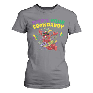 Mardi Gras Crawfish T Shirt For Women Whos Your Crawdaddy Jester Beads TS10 Charcoal Print Your Wear