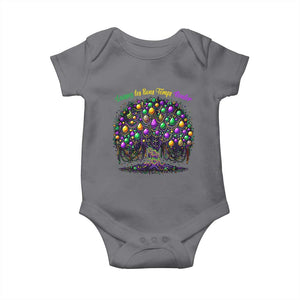 Mardi Gras Bead Tree Baby Onesie Carnival New Orleans 2025 Laissez Les Bons Temps Rouler TS10 Charcoal Print Your Wear