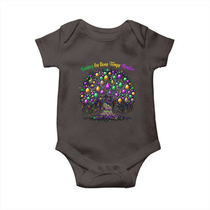 Mardi Gras Bead Tree Baby Onesie Carnival New Orleans 2025 Laissez Les Bons Temps Rouler TS10 Dark Chocolate Print Your Wear