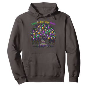 Mardi Gras Bead Tree Hoodie Carnival New Orleans 2025 Laissez Les Bons Temps Rouler TS10 Dark Chocolate Print Your Wear