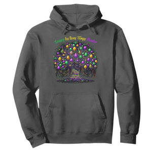 Mardi Gras Bead Tree Hoodie Carnival New Orleans 2025 Laissez Les Bons Temps Rouler TS10 Dark Heather Print Your Wear