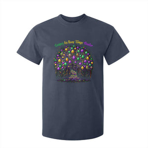 Mardi Gras Bead Tree T Shirt For Kid Carnival New Orleans 2025 Laissez Les Bons Temps Rouler TS10 Navy Print Your Wear