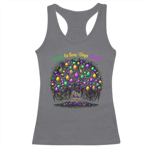 Mardi Gras Bead Tree Racerback Tank Top Carnival New Orleans 2025 Laissez Les Bons Temps Rouler TS10 Charcoal Print Your Wear