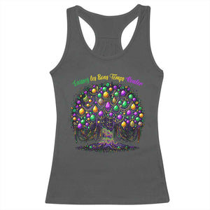 Mardi Gras Bead Tree Racerback Tank Top Carnival New Orleans 2025 Laissez Les Bons Temps Rouler TS10 Dark Heather Print Your Wear