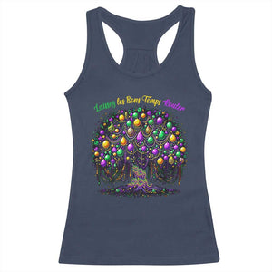 Mardi Gras Bead Tree Racerback Tank Top Carnival New Orleans 2025 Laissez Les Bons Temps Rouler TS10 Navy Print Your Wear