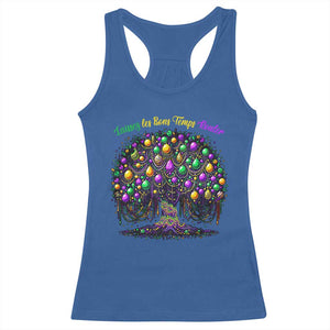 Mardi Gras Bead Tree Racerback Tank Top Carnival New Orleans 2025 Laissez Les Bons Temps Rouler TS10 Royal Blue Print Your Wear