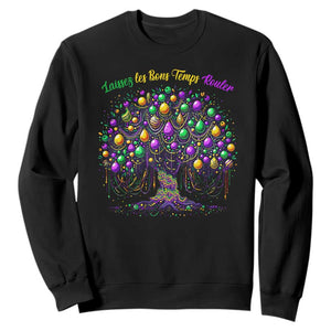 Mardi Gras Bead Tree Sweatshirt Carnival New Orleans 2025 Laissez Les Bons Temps Rouler TS10 Black Print Your Wear