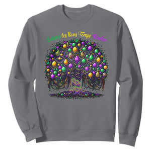 Mardi Gras Bead Tree Sweatshirt Carnival New Orleans 2025 Laissez Les Bons Temps Rouler TS10 Charcoal Print Your Wear