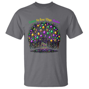 Mardi Gras Bead Tree T Shirt Carnival New Orleans 2025 Laissez Les Bons Temps Rouler TS10 Charcoal Print Your Wear