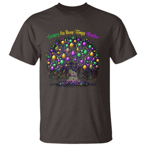 Mardi Gras Bead Tree T Shirt Carnival New Orleans 2025 Laissez Les Bons Temps Rouler TS10 Dark Chocolate Print Your Wear