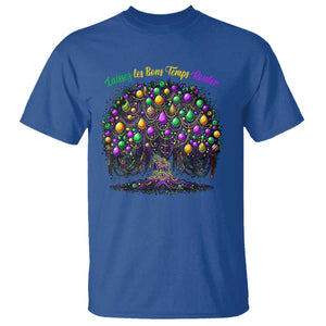 Mardi Gras Bead Tree T Shirt Carnival New Orleans 2025 Laissez Les Bons Temps Rouler TS10 Royal Blue Print Your Wear