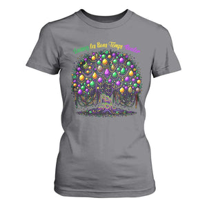 Mardi Gras Bead Tree T Shirt For Women Carnival New Orleans 2025 Laissez Les Bons Temps Rouler TS10 Charcoal Print Your Wear