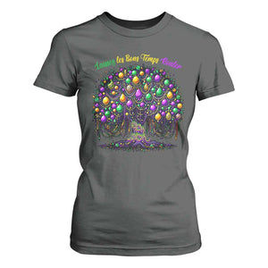 Mardi Gras Bead Tree T Shirt For Women Carnival New Orleans 2025 Laissez Les Bons Temps Rouler TS10 Dark Heather Print Your Wear