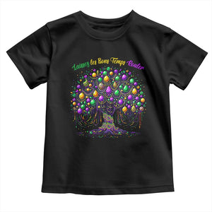 Mardi Gras Bead Tree Toddler T Shirt Carnival New Orleans 2025 Laissez Les Bons Temps Rouler TS10 Black Print Your Wear
