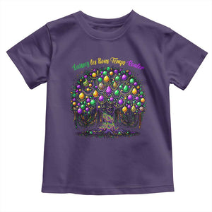 Mardi Gras Bead Tree Toddler T Shirt Carnival New Orleans 2025 Laissez Les Bons Temps Rouler TS10 Purple Print Your Wear