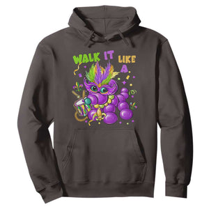 Funny Mardi Gras Hoodie Walk it Like a Dog Louisiana Fleur De Lis TS10 Dark Chocolate Print Your Wear