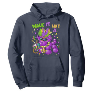 Funny Mardi Gras Hoodie Walk it Like a Dog Louisiana Fleur De Lis TS10 Navy Print Your Wear