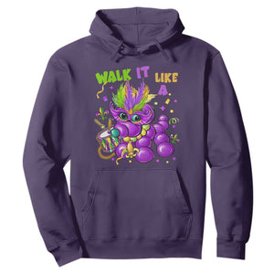 Funny Mardi Gras Hoodie Walk it Like a Dog Louisiana Fleur De Lis TS10 Purple Print Your Wear