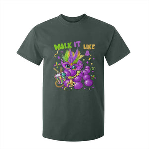 Funny Mardi Gras T Shirt For Kid Walk it Like a Dog Louisiana Fleur De Lis TS10 Dark Forest Green Print Your Wear