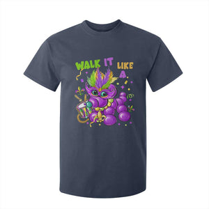 Funny Mardi Gras T Shirt For Kid Walk it Like a Dog Louisiana Fleur De Lis TS10 Navy Print Your Wear