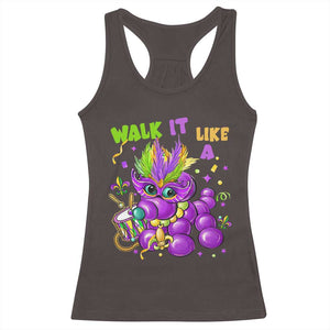 Funny Mardi Gras Racerback Tank Top Walk it Like a Dog Louisiana Fleur De Lis TS10 Dark Chocolate Print Your Wear