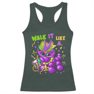 Funny Mardi Gras Racerback Tank Top Walk it Like a Dog Louisiana Fleur De Lis TS10 Dark Forest Green Print Your Wear