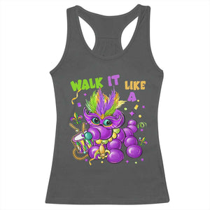 Funny Mardi Gras Racerback Tank Top Walk it Like a Dog Louisiana Fleur De Lis TS10 Dark Heather Print Your Wear