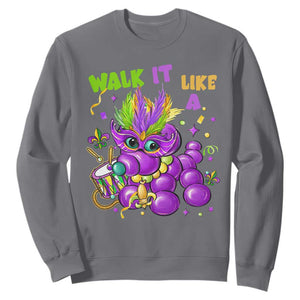 Funny Mardi Gras Sweatshirt Walk it Like a Dog Louisiana Fleur De Lis TS10 Charcoal Print Your Wear