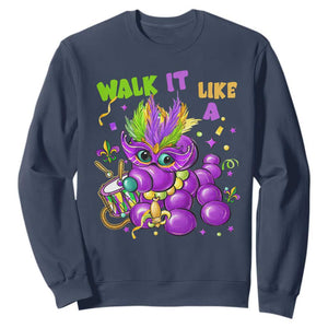 Funny Mardi Gras Sweatshirt Walk it Like a Dog Louisiana Fleur De Lis TS10 Navy Print Your Wear