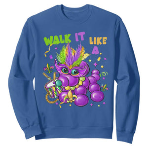 Funny Mardi Gras Sweatshirt Walk it Like a Dog Louisiana Fleur De Lis TS10 Royal Blue Print Your Wear