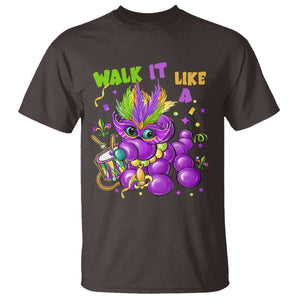 Funny Mardi Gras T Shirt Walk it Like a Dog Louisiana Fleur De Lis TS10 Dark Chocolate Print Your Wear