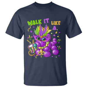 Funny Mardi Gras T Shirt Walk it Like a Dog Louisiana Fleur De Lis TS10 Navy Print Your Wear