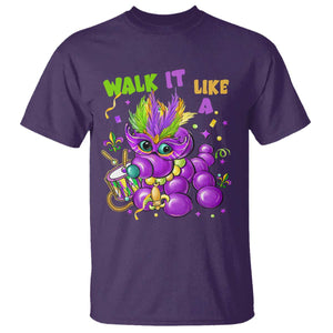 Funny Mardi Gras T Shirt Walk it Like a Dog Louisiana Fleur De Lis TS10 Purple Print Your Wear