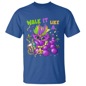 Funny Mardi Gras T Shirt Walk it Like a Dog Louisiana Fleur De Lis TS10 Royal Blue Print Your Wear