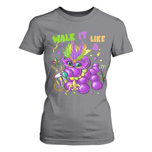 Funny Mardi Gras T Shirt For Women Walk it Like a Dog Louisiana Fleur De Lis TS10 Charcoal Print Your Wear