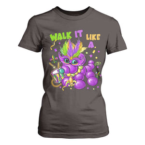Funny Mardi Gras T Shirt For Women Walk it Like a Dog Louisiana Fleur De Lis TS10 Dark Chocolate Print Your Wear