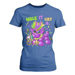 Funny Mardi Gras T Shirt For Women Walk it Like a Dog Louisiana Fleur De Lis TS10 Royal Blue Print Your Wear